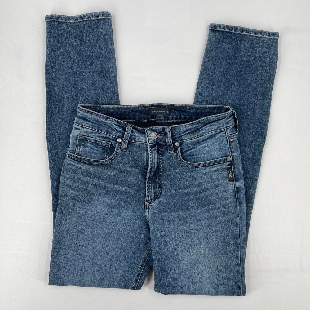 Silver Jeans Women's High Rise Straight Leg Denim Pants 27 Faded Casual Country